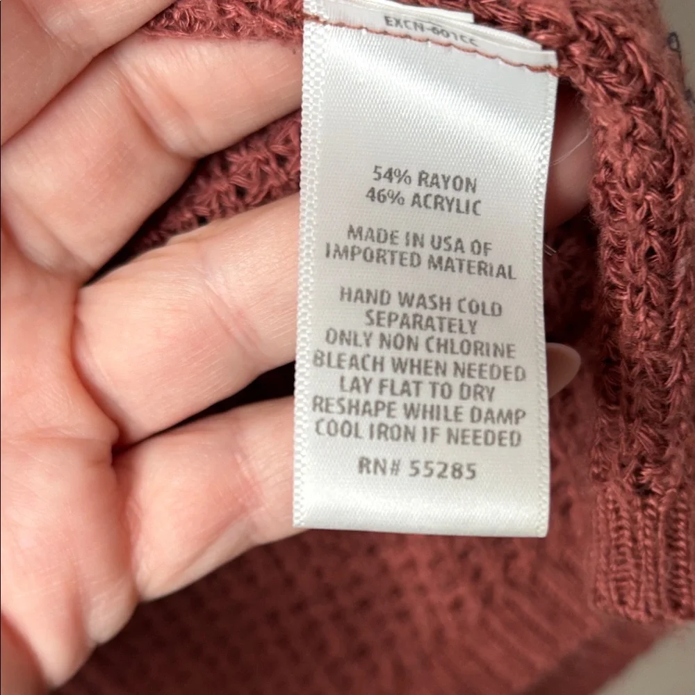 Express Open-Front Waffle Cardigan - Mauve Rose sz M